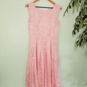 Vintage Pleated A-Line Sleeveless Scoop Neck Dress
